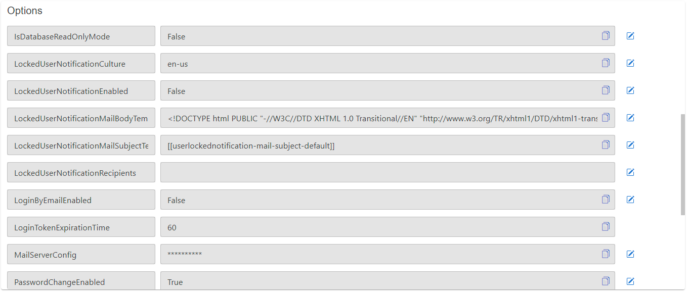 UserStore IDP options