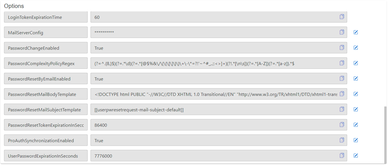 UserStore IDP options