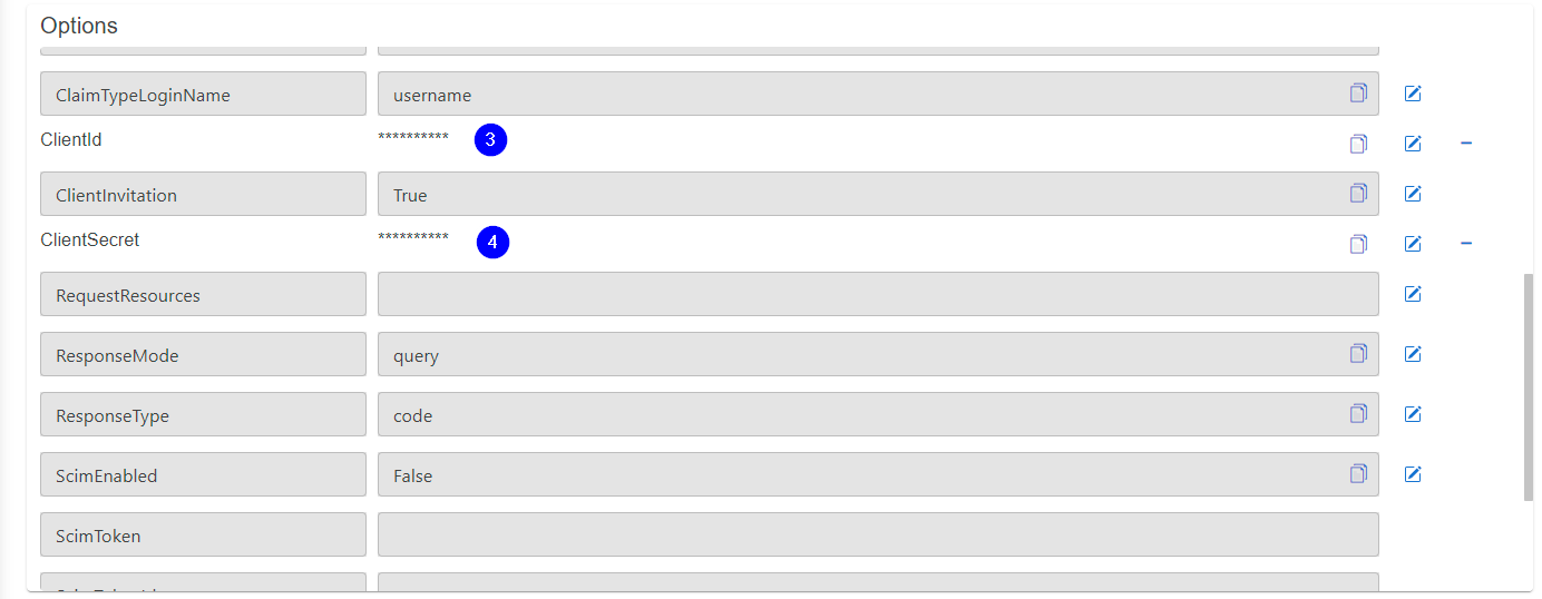 Configure IDP instance options
