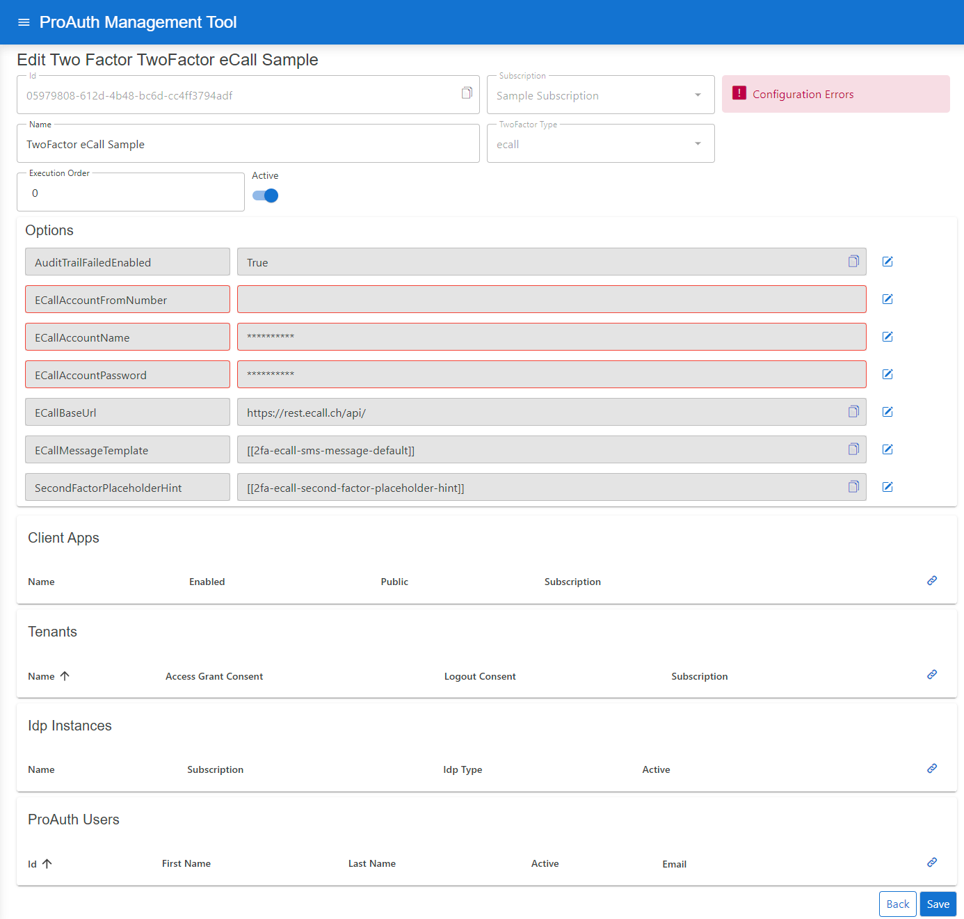 Edit eCall TwoFactor