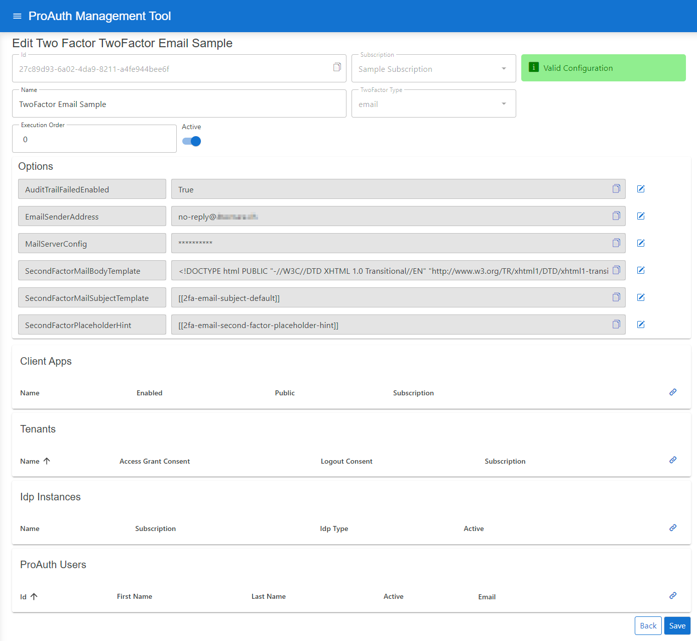 Edit Email TwoFactor