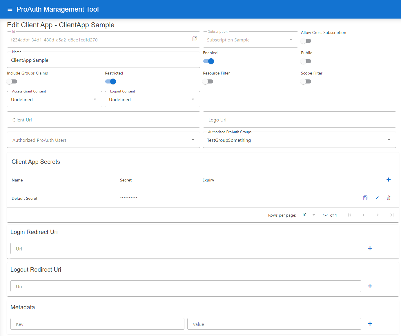 Edit Client Application