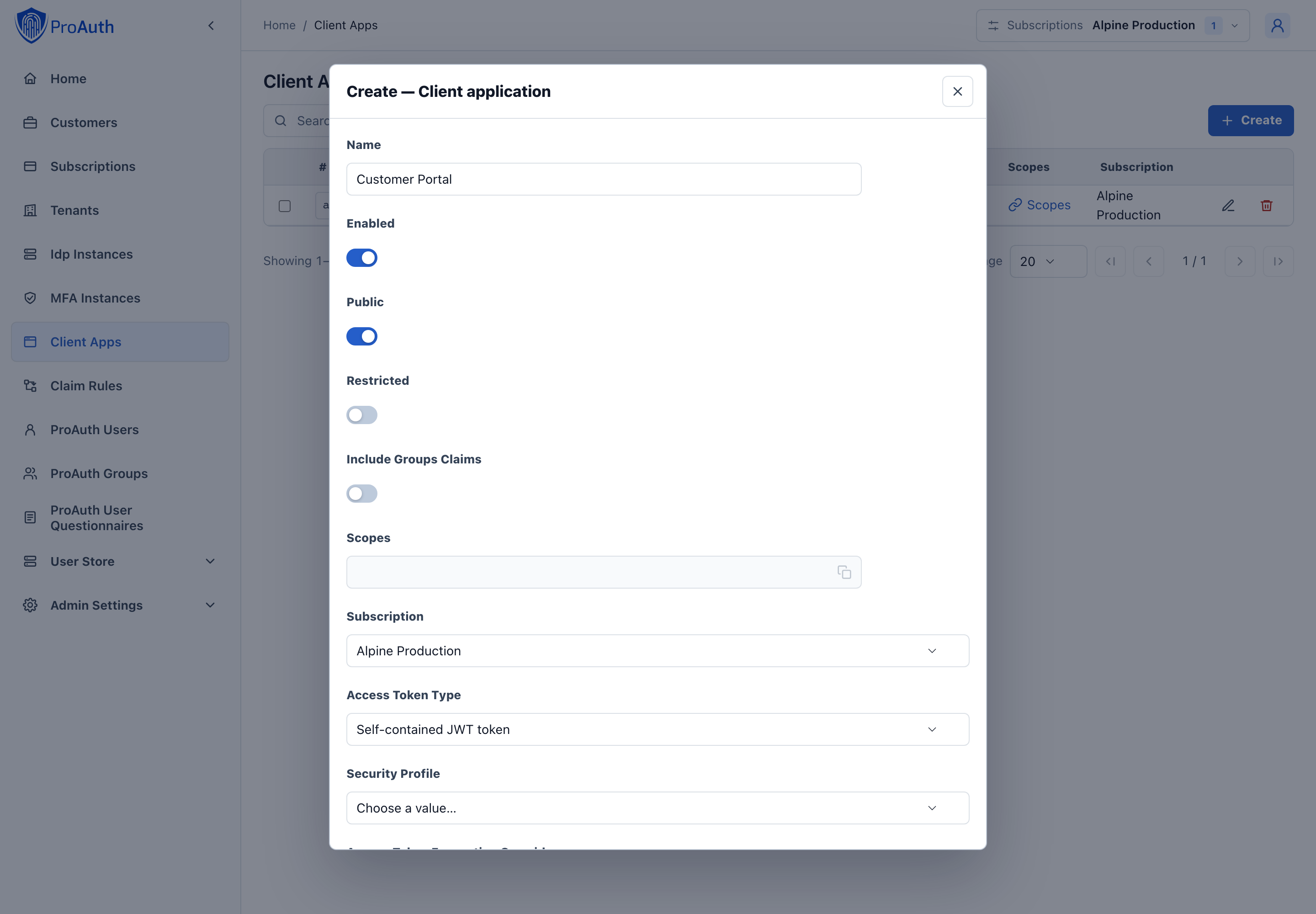 Create Client Application