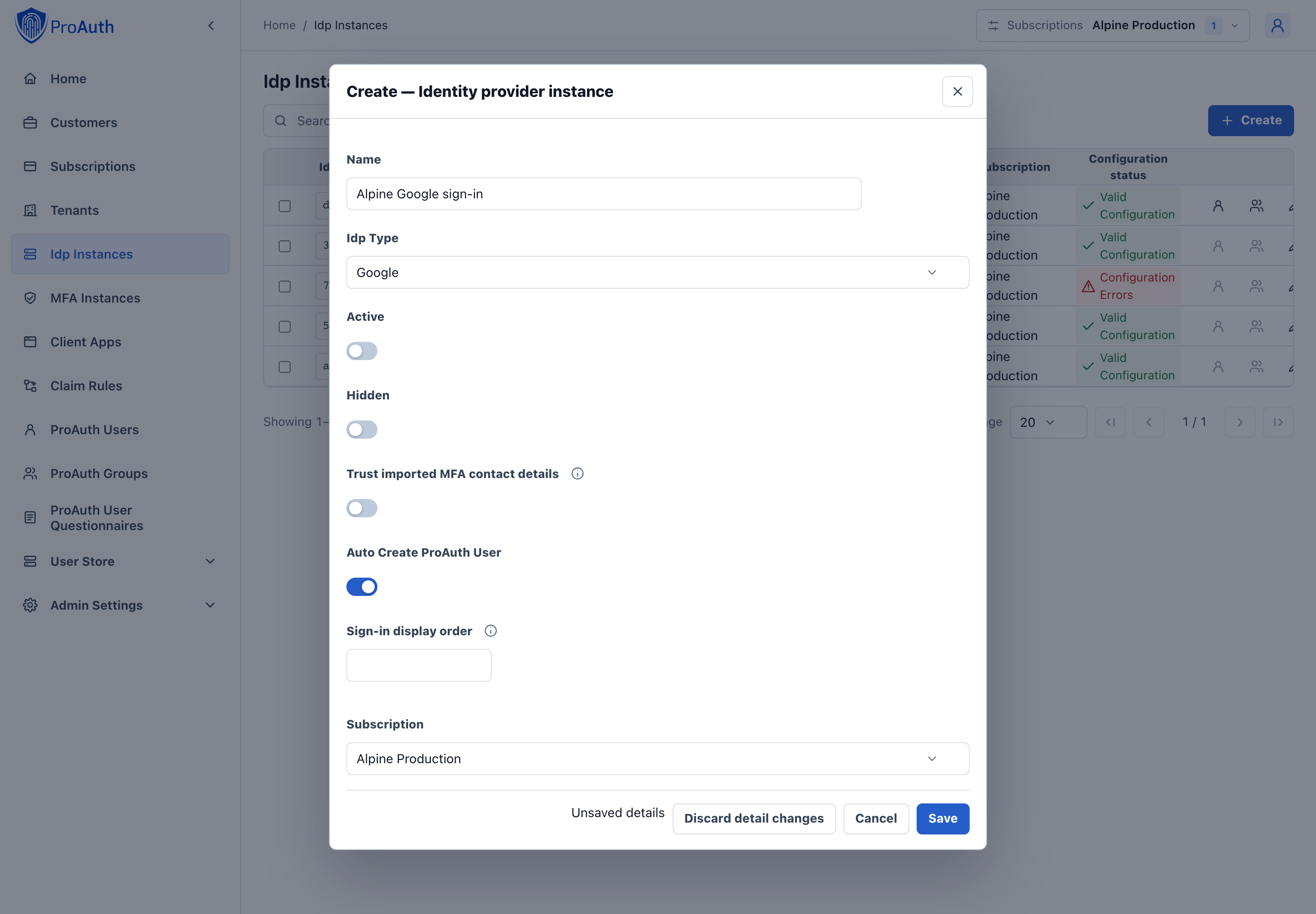 Create Google IDP